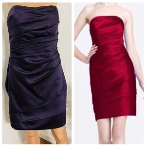 David’s Bridal Short Pleated Strapless Dress Size 10